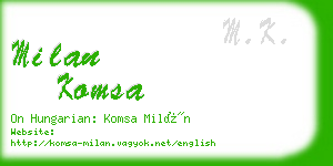 milan komsa business card